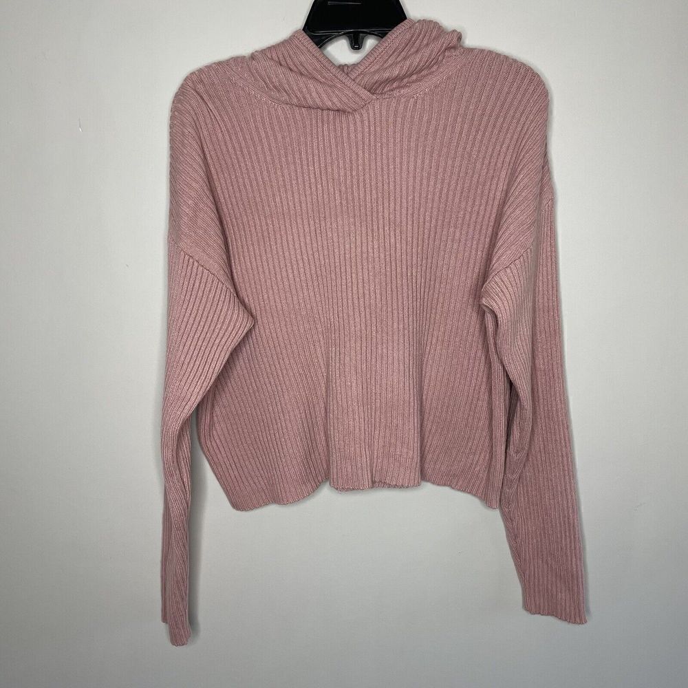 MARISSA WEBB Sweater Womens XS Pink Ribbed Hooded Aria Pullover Wool Blend